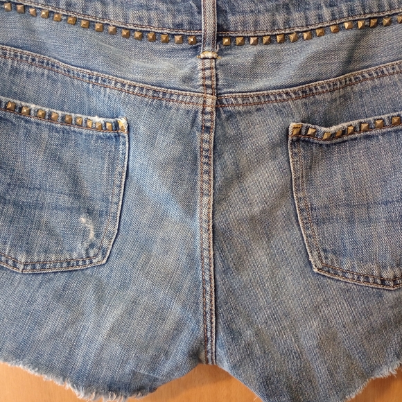 Studded Blue Denim Shorts - Picture 9 of 13